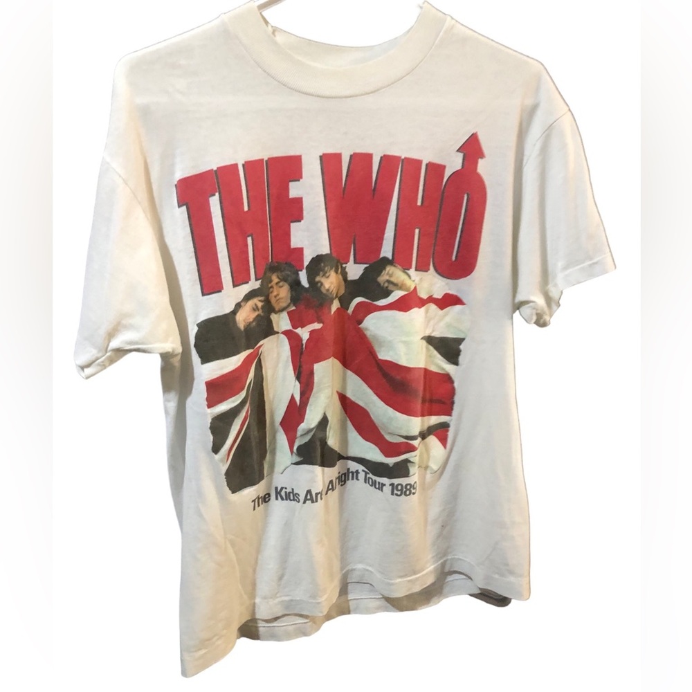 Vintage The Who 1989 Single Stitch Tee size worn off tag see measurements Molson